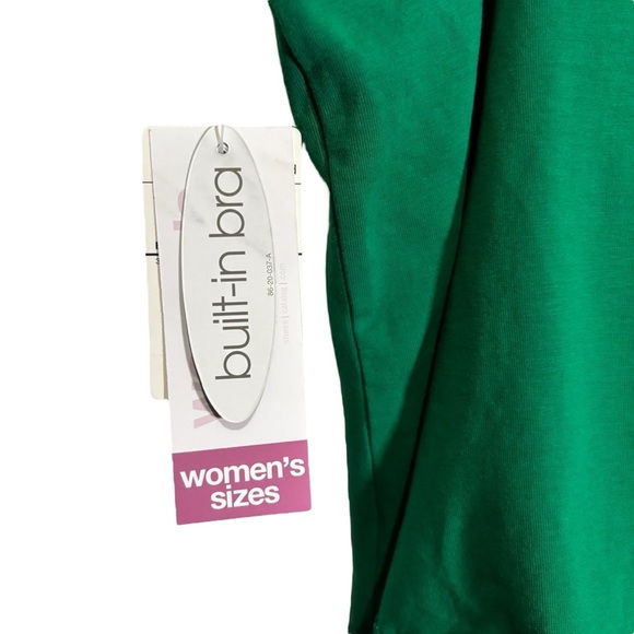 NWT St. John’s Bay Green Lace Trim Tank Top Women’s Size 2X Shelf Bra Y2K Casual - Picture 7 of 13